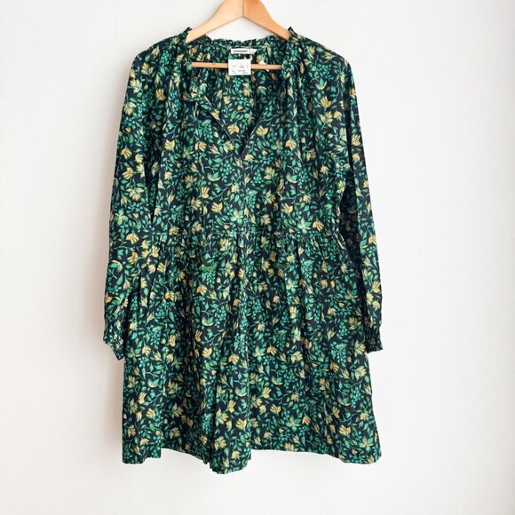 Unsubscribed Dark Moody Florals Black Green Mini Dress S - Picture 1 of 7